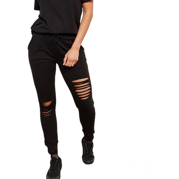 Missguided + Pants - NWT Missguided Plus Size Ripped Front Joggers